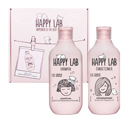 Happy Lab Набор средств для ухода за волосами / Шампунь «Восстановление & Питание» + Кондиционер «Блеск & Гладкость», 300 мл x 2 27720-72767 - фото 14776899