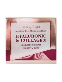 HAPPY HIGH Питательный крем для лица с гиалуроновой кислотой и коллагеном / Aqua Glow Deep Moisturizing Blend, 50 г 27847-76305 - фото 14777976