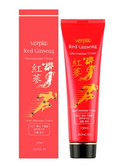 Juno Массажный крем для суставов с красным женьшенем и глюкозамином / Verpia Jeong In Red Ginseng Glucosamine Cream, 150 мл 25359-75771 - фото 14781419