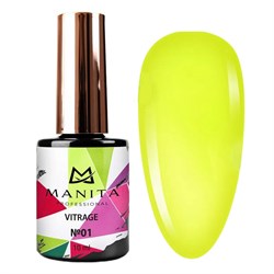 Manita Professional Гель-лак для ногтей c эффектом витража / Vitrage №01, желтый, 10 мл 23290-64603 - фото 14787427