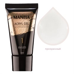 Manita Professional Акриловый гель для моделирования ногтей №01, прозрачный, 30 мл 21783-59445 - фото 14788026