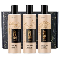 BeOn Подарочный набор парфюрованных гелей для душа №22 / Royal Tobacco Vanilla, Oriental Amber, Femme Fatale, 260 мл x 3 21748-33756 - фото 14804249