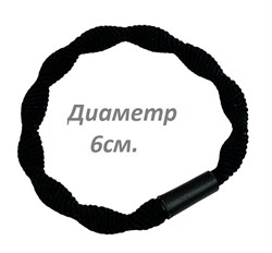 Резинка для волос эластичная (жгут волна) цвет черный Арт 65 243579-253197 - фото 14821803