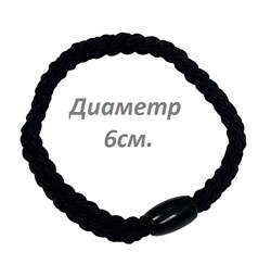 Резинка для волос эластичная (жгут косичка) цвет черный Арт 64 243572-253190 - фото 14821835