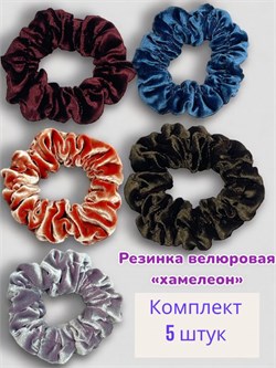 Резинка объемная велюровая хамелеон 9 см Р36 5 шт 245888-256423 - фото 14839147