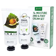 Jigott Набор кремов для рук и ног с экстрактом слизи улитки / Real Moisture Snail Hand & Foot Set, 100 мл x 2 12416-10603