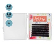 Lash&Go Ресницы на ленте 6 линий 7-12 мм, D, 0,07 мм, черный 12647-10995