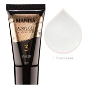 Manita Professional Акриловый гель для моделирования ногтей №03, белый с блестками, 30 мл 21787-43537