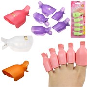 Nail Art Зажим-прищепка педикюрная для снятия искусственных покрытий/белые (5шт/уп.) 9764-6790