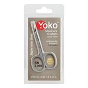 YOKO Ножницы маникюрные для кутикулы изогнутые для левшей / Premium Series SN 109L, матовые, ручная заточка, 9 см 24674-72294