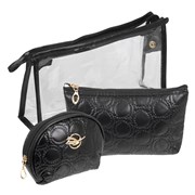 Kristaller Набор косметичек Embossing circle 3 in 1, чёрный 25088-72541
